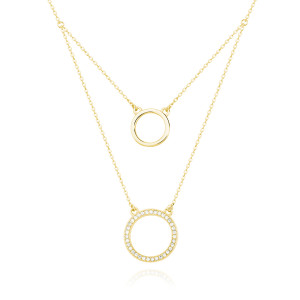 Colier argint placat cu aur galben cu cercuri DiAmanti Z1461NG_W-DIA (Argint 925‰ 3 g.)